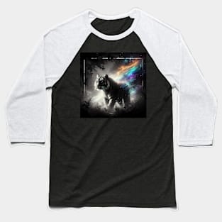 Abstract Monochromatic Tiger Within Rainbow Colors Baseball T-Shirt